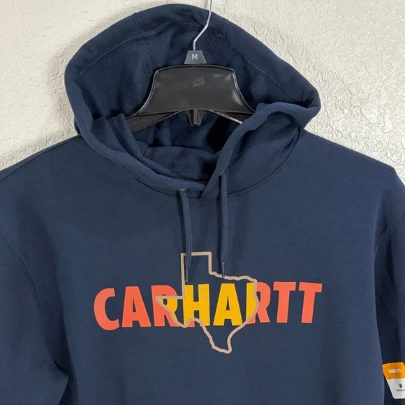 Carhartt Men's Navy Hoodie Sweater,Size M - Picture 3 of 17